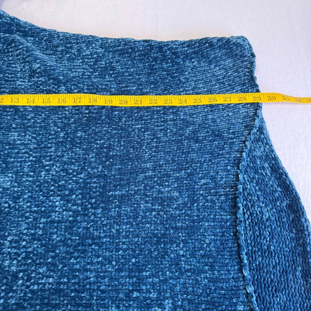 FREE PEOPLE Oversized Teal Chenille Cold Shoulder Sweater - Picture 7 of 7